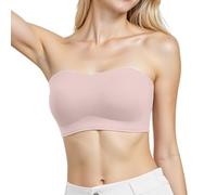 Set da letto per calcio, reggiseno con spalline, stile europeo e americano, senza spalle, senza anello, per il commercio estero, bianco, Rosa, S