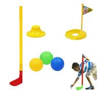 Set da minigolf all'aperto per bambini | Giocattoli da golf portatili all'aperto per prato - Gioco di esercizi al coperto con attrezzatura per palline da golf e mazze da allenamento, set di giocattoli