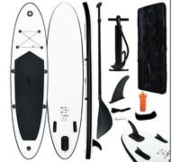 Set da paddling, 300 x 72 x 10 cm, portata fino a 90 kg, nero e bianco, paddleboard gonfiabile con accessori, adatto per tutti i tipi di persone