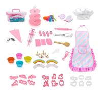Set da pasticceria per, Set da chef per,Set di giocattoli da cucina e pasticceria con custodia portaoggetti | Forniture da cucina complete 64 pezzi per lo chef junior - Ensem