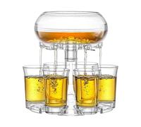 Set da per feste - Dispenser per vino in finto, dispenser per sei bicchieri, strumento per bevande, costruzione in acrilico, beccuccio versatore semplice, design a prova di perdite, base
