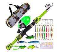 Set da per set di canne da per canna da su ghiaccio Kit di avviamento da con mulinello esca Canna da Borsa da viaggio per ragazzi Ragazze