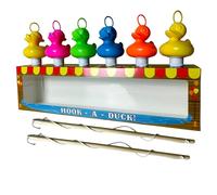 Set da pesca per anatra con 6 anatre multicolore in plastica, gancio e peso, 2 canne con ami, giocattolo da bagno e piscina
