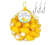 Set da pesca per anatre con 20 anatre gialle in plastica con gancio e peso include 3 ami, giocattolo da bagno - giocattolo da piscina - pesca anatre bambini e ragazze (edizione classica)