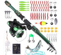 Set da pesca per bambini: set per bambini con mulinello da pesca ed esca, set da pesca per bambini, in fibra di carbonio telescopica, canna da pesca da 1,8 m e mulinello da pesca, set per bambini