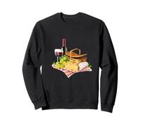Set da Picnic con Coperta a Scacchi, Vino, UVA, Formaggio Felpa