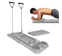 Set da Pilates 6 in 1, Manopole per Flessioni, Plank Trainer Ab Roller, Mute, Cuscinetti di Sostegno, Tavola per la Pancia - Attrezzi da Allenamento a Casa (Grigio)