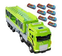 Set da pista - Design pieghevole per espulsione, pista da corsa per bambini, portaoggetti portatile, bisarca in metallo | Gara di espulsione pieghevole con struttura a doppio strato per veicolo da gio