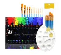 Set da pittura con 24 colori, set di colori ad acquerello - 24 colori per viaggi, colori ad acqua portatili da viaggio con pennelli per hobbisti, amici, bambini