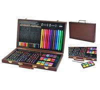 Set da pittura da 81 pezzi in valigetta di legno