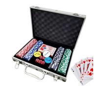 Set da poker - Chip da gioco senza denominazione, accessorio per feste di alta qualità, gettoni durevoli, collezione classica da tavola, set di fiche da poker per giocatori, uomini, donne, casa