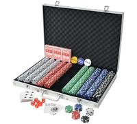 Set da poker con 1.000 chip in alluminio - Set professionale da casinò poker per Texas Hold'em, nome e tornei - Durevole e di alta qualità