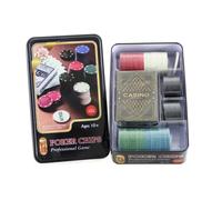 Set da poker in scatola di latta