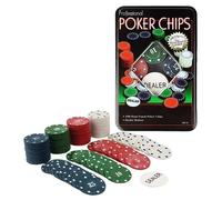 SET DA POKER PROFESSIONALE 100 FICHES E SCATOLA IN METALLO PER TEXAS HOLDEM