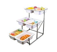 Set da portata per buffet con coperchio arrotolabile, 6 scomparti, vassoi resistenti per uso domestico ed evento, perfetto per catering, feste e riunioni