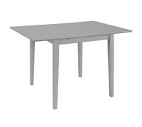 Set da pranzo 3 pezzi, grigio in legno massello di gomma e MDF, tavolo da pranzo allungabile 80-120 cm, 2 sedie imbottite, moderno set di mobili per cucina e sala da pranzo