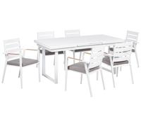 Set da pranzo 6 posti metallo nero grigio Valcanetto/Taviano