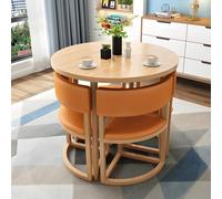 Set da pranzo compatto con tavolo e sedie salvaspazio per soggiorno, cucina, sala conferenze, tavolo da pranzo rotondo per 4 persone, design a basso profilo, mobili moderni per sala ricevimenti,