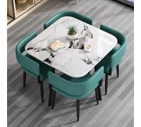 Set da pranzo da 5 pezzi, design quadrato/rotondo con 4 sedie, tavolo da riunione salvaspazio per sale conferenze, ristoranti e bar, L90CM