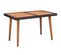 set da pranzo da giardino 5 pezzi in rattan nero e marrone