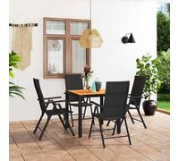 Set da Pranzo da Giardino 5 pz Nero e Marrone
