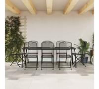 Set da Pranzo da Giardino 9pz Antracite in Rete Metallica