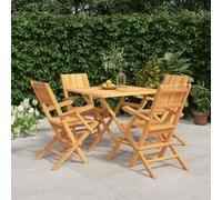 Set da pranzo da giardino in legno massello di teak, resistente alle intemperie, per esterni, gruppo di conversazioni, mobili da giardino, pieghevole, confortevole seduta con foro per ombrellone in