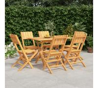 Set da pranzo da giardino in teak massiccio, pieghevole, 120 x 70 cm, 6 sedie, per Patio Outdoor Dining Set