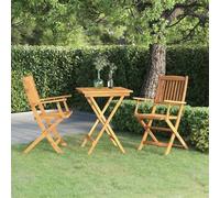Set da pranzo da giardino pieghevole in legno massiccio di acacia, resistente alle intemperie, gruppo di conversazioni per terrazza, giardino, patio, superficie oleosa, facile da pulire, tavolo da 60