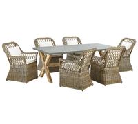 Set da pranzo da giardino rattan a 6 posti 200 x 100 cm Maros/Olbia