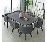 Set Da Pranzo E Tavolo Da Conferenza per 6 Persone con Sedie per Ufficio, Riunioni E Reception