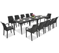 Set da pranzo elegante Oslo/Indiana 12 antracite Bica
