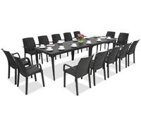 Set da pranzo elegante Oslo/Indiana 14 antracite Bica