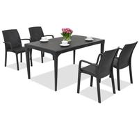 Set da pranzo elegante Oslo/Indiana 4 antracite Bica