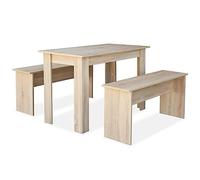 Set da pranzo in legno con bordi in PVC, effetto rovere, durevole e facile da pulire, per piccoli appartamenti e famiglie