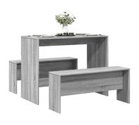 Set da pranzo in legno Sonoma, 3 pezzi, con 2 panche, per sala da pranzo, cucina, moderno, salvaspazio, compatto, per sala da pranzo accogliente e un'atmosfera rustica