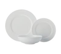 Set da pranzo Maxwell & Williams Cashmere White per 4 persone in confezione regalo, design classico dei bordi, fine porcellana d'osso, bianco, 12 pezzi