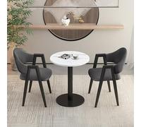 Set da pranzo moderno da 3 pezzi, per ufficio, reception, tavolo rotondo e 2 sedie imbottite in poliuretano, elegante tavolo da riunione e sedia, mobili da pranzo compatti per piccoli spazi