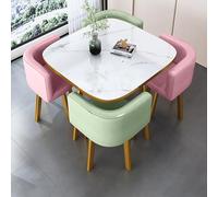 Set Da Pranzo Moderno In Marmo per 4 Persone, Scrivania E Sedie per Reception, Tavolo Rotondo E Sedie