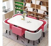 Set da pranzo moderno Mid Century, 7 pezzi, con tavolo da bar e sedie per 6 persone, ideale per sala da pranzo, cucina, ristorante, soggiorno, 90 x 150 cm