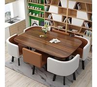 Set da pranzo moderno Mid Century, 7 pezzi, per 6 persone, con tavolo da bar, tavolo da cucina e sedie, ideale per sala da pranzo, cucina, ristorante e soggiorno B, 90 x 150 cm