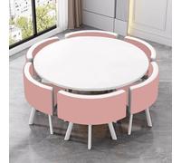Set da pranzo moderno per 6 persone, con scrivania in MDF e 6 sedie, ideale per riunioni di lavoro, conferenze, ufficio, cucina e soggiorno