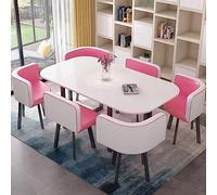 Set da pranzo moderno per 6 persone, con tavolo da bar e sedie, set di mobili da 7 pezzi per sala da pranzo, cucina, ristorante e soggiorno, grigio, 90 x 150 cm