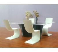 SET DA PRANZO parametrico a 4 posti Tavolo rettangolare per casa delle...