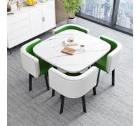 Set da pranzo per 4 persone, con tavolo quadrato rotondo e sedie, design compatto per piccole aree, ideale per appartamenti e spazi accoglienti