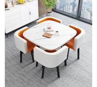 Set da pranzo per 4 persone, con tavolo quadrato rotondo e sedie, design compatto per piccole aree, ideale per appartamenti e spazi accoglienti