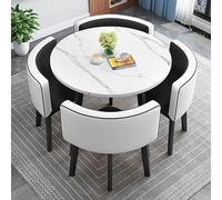 Set da pranzo per 4 pezzi, tavolo e sedie moderne, quadrati/rotondi, ideale per cucina, sala da pranzo, reception e piccole aree conferenze