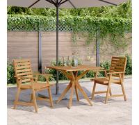 vidaXL Set da Pranzo per Giardino 3 pz in Legno Massello di Acacia