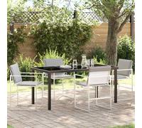 Set da Pranzo per Giardino 5 pcs Bianco 160 x 80 x 73 cm