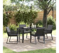 Set da Pranzo per Giardino 5 pcs Nero